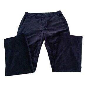 Lauren Ralph Lauren LRL Velvet Velour Womens Pants Navy Blue Bootcut Y2K Size 4